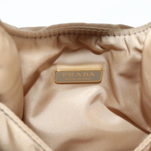PRADA Hand Bag Nylon 2way Beige Gold Auth 118908SM - Picture 10 of 16